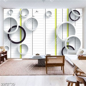 Tranh dán tường vòng tròn và chim in kính