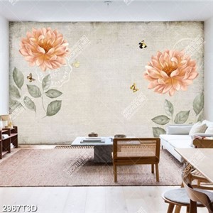 Tranh dán tường hoa cúc và bướm đẹp