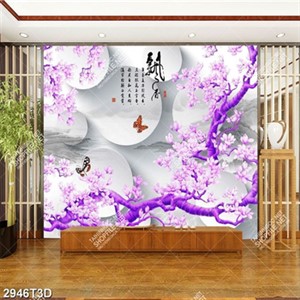 Tranh phong thủy hoa và chữa hán đẹp