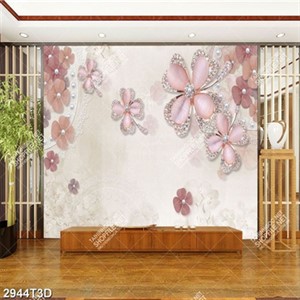 Tranh lụa 3D hoa khảm ngọc đẹp