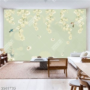 Tranh file gốc gắn tường hoa linh lan nền xanh đẹp