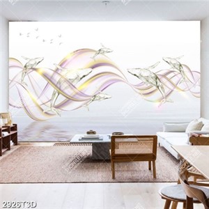 Tranh gắn tường cá heo măt lụa tinh tế