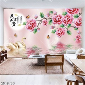 Tranh hoa cẩm chướng bên thiên nga chất lượng cao