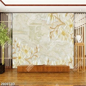 Tranh hoa mộc lan trắng 3D phong thủy