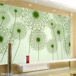 Tranh gắn tường hoa bồ công anh nền xanh lá hiện đại