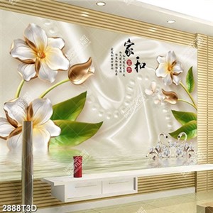Tranh hoa 3D mặt lụa phong thủy psd