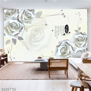 Tranh treo tường hoa hồng 3D chữ hán chất lượng cao