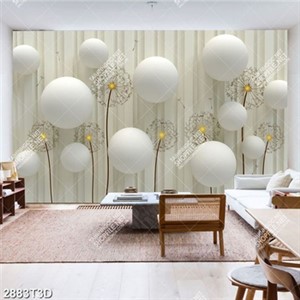 Tranh gắn tường hoa bồ công anh và nền tròn đẹp