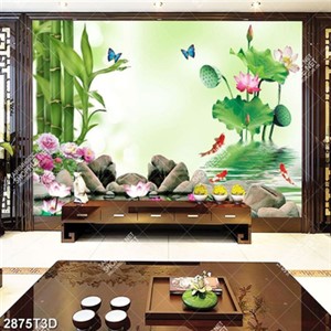 Tranh phong thủy cây thần tài và cá chép chất lượng cao