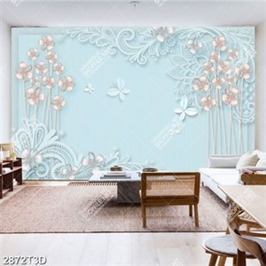 Tranh gắn tường hoa nền xanh ngọc