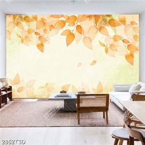 Tranh dán tường lá vàng rơi đẹp