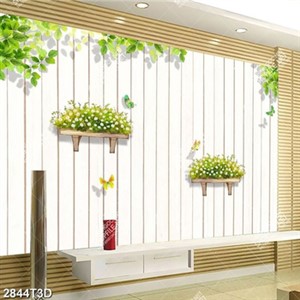 Tranh dán tường hoa lá cây và bướm đẹp