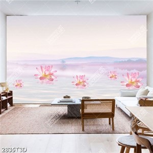 Tranh hoa sen trên dòng nước in kính