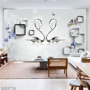 Tranh thiên nga màu trắng đen chất lượng cao