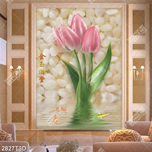 Tranh gắn tường hoa tulip giả ngọc chất lượng cao