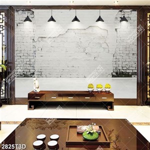 Tranh dán tường tường gạch trắng đen đẹp