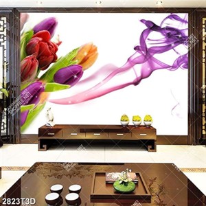 Tranh gắn tường hoa tulip nhiều màu đẹp