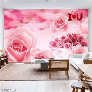 Tranh dán tường hoa hồng 3D