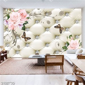 Tranh  hoa hồng 3D  trang trí bếp đẹp