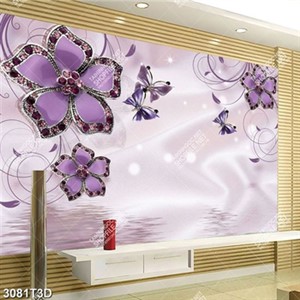 Tranh lụa hoa và bướm tóm đính ngọc cực đẹp