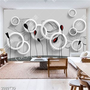 Tranh dán tường hoa và vòng tròn đẹp