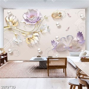 Tranh hoa giả ngọc và thiên nga sang trọng