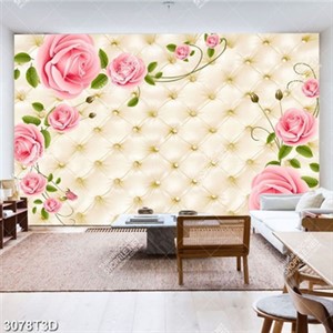 Tranh bếp hoa hồng trên nền gạch tường đẹp