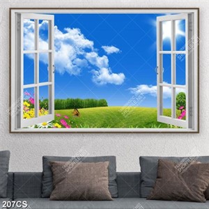 Tranh cửa sổ bầu trời treo tường