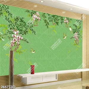 Tranh treo tường hoa nhí nền xanh lá chất lượng cao