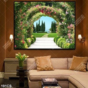 Tranh khung cửa con đường hoa đẹp nhất