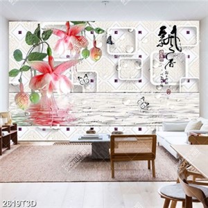 Tranh hoa trên mặt nước đẹp  in kính