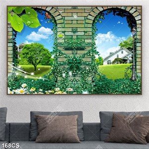 Tranh khung cửa phủ đầy dây leo đẹp nhất