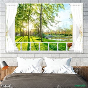 Tranh ban công nhìn ra khu rừng xanh đẹp nhất