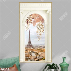 Tranh cửa sổ nhìn ra tháp Eiffel chất lượng cao