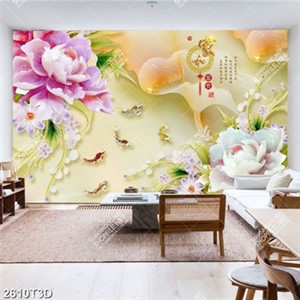 Tranh treo tường hoa giả ngọc và cá chép đẹp