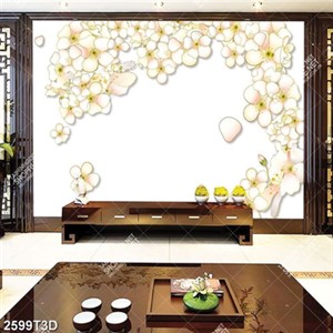 Tranh hoa trên phông trắng hiện đại