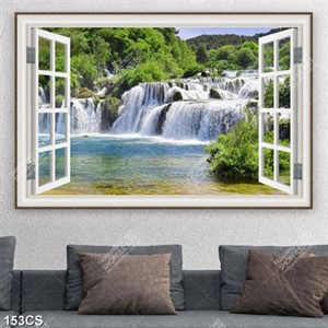 Tranh sơn thủy bên ô cửa sổ chất lượng cao