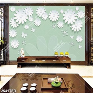 Tranh hoa gắn tường nền xanh trẻ trung file gốc