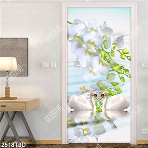 Tranh hoa lan và thiên nga chất lượng cao