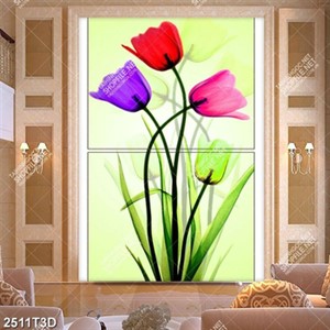 Tranh hoa tulip nhiều màu sắc trẻ trung