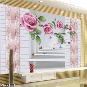 Tranh hoa hoa hồng và đàn bướm xinh