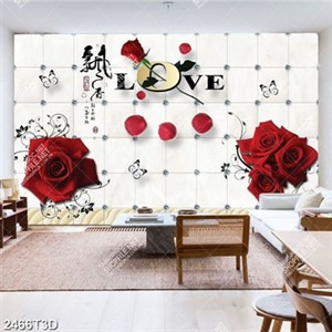 Tranh hoa hồng chữ LOVE