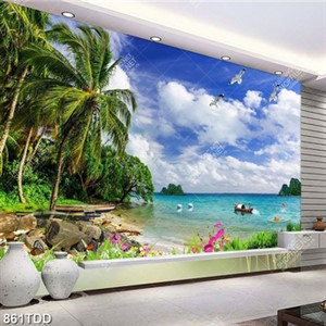 Tranh phong cảnh biển tranh trí phòng khách file psd