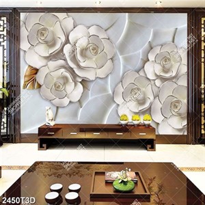 Tranh hoa trắng 3D treo tường