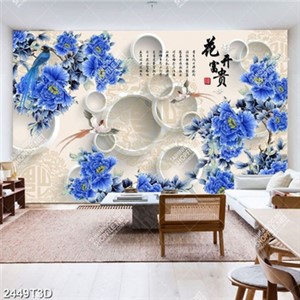 Tranh hoa xanh nền trắng in uv