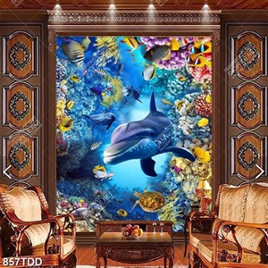 Tranh 3D hang động đá san hô đẹp độc đáo