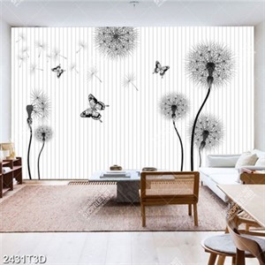 Tranh  hoa bồ công anh  và bướm chất lượng cao