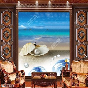 Tranh vỏ sò trên biển chất lượng cao