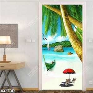 Tranh phong cảnh biển khổ dọc in kính chất lượng cao