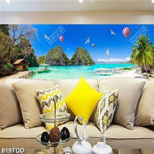 Tranh phong cảnh đảo biển in kính chất lượng cao